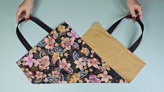 You'll be surprised how easy it is to sew this bag from a rectangular sheet of fabric!