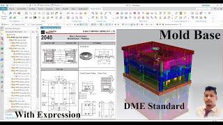 DME Mold Base Design with Expression in Injection Mold Or Mold Base Assembly Design with Calculation