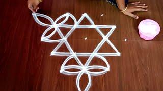 Diwali special star rangoli designs|Diya rangoli|Double stroke rangoli|New rangoli designs|Kolangal