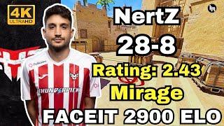 NertZ (28-8) w/HeavyGod 5-stack (mirage) | FACEIT 2900 ELP | Dec 19, 2024 | CS2 POV/DEMO