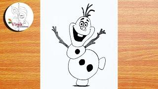 Olaf Drawing from Frozen Movie | Easy Drawing | Christmas Drawing Easy and Beautiful