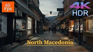 Macedonia, Skopje city walking tour - High quality video recording HDR 4k 60fps