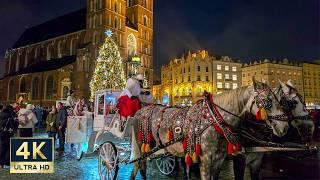 Krakow Christmas Market 4K Poland Walking Tour 2024