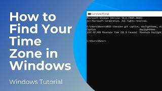 How to Find Your Computer's Time Zone in Windows