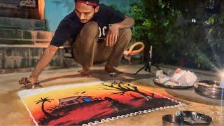 Ghost House Rangoli On Diwali2024 !  Rangoli Art Work !! GouravD Vlogs️