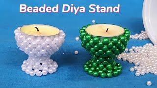 How to make Moti Diya Stand | Candle Holder for Diwali | Festival Decoration | Bead Diya Stand craft