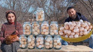 Winter Provision in the Village - Long-term storage of eggs! Family Farm Life