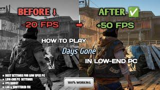 How to play Days Gone on Low-End PC Optimization | Lag Fix & FPS Boost | Low End Config