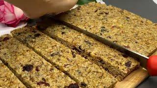 No baking !!! Sugar free!!! The most delicious oat bars !!! granola bar