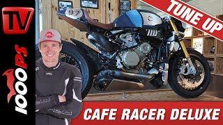 Cafe Racer Deluxe - Panigale R als Basis für 'The Blue Shark' - Betriebsprüfung Parts World