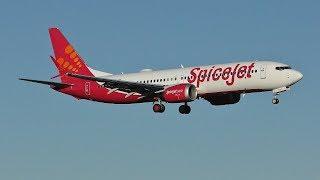 [4K] SpiceJet Boeing 737 MAX 8 Landing & Takeoff at Prestwick Airport