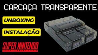 Super Nintendo Translúcido transparent black - Unboxing Análise e Instalação carcaça do Aliexpress