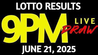 Lotto Result Today 9:00 pm draw June 21, 2025 Saturday PCSO LIVE