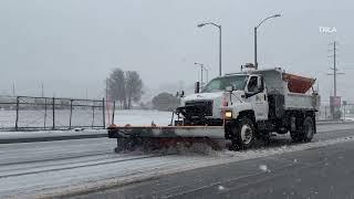 Snow Falls on The Grapevine near Los Angeles