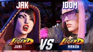 SF6 ▰ JAK (Juri) vs IDOM (Manon) ▰ High Level Gameplay