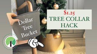  $1.25 TREE COLLAR HACK from the Dollar Tree!! Must See. #diy #decorhacks #christmas #craft