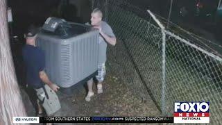 Caught in the Act:  Thieves steal a/c unit from Rehm Animal Clinic