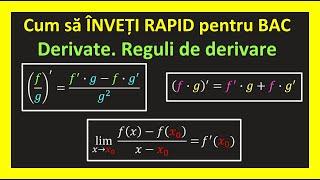 Cum sa iei bacul la matematica derivate reguli de derivare clasa 11 m2 m1(Invata Matematica Usor)