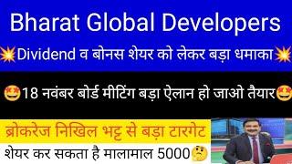 Bharat Global Developers share latest news • Bharat Global Developers share targets for tomorrow