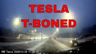 Tesla Accident Hit & Run by Volkswagen Passat on Illinois Tollway