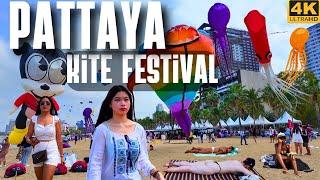 [4K] BIGGEST Kite Festival on Pattaya Beach Road