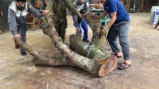 Make a Table From a Tree Trunk // Amazing Woodworking Project - Robert Madison