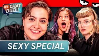 Se*y Fragen und EROTISCHE Antworten | Janina, Sam & Lydia vs. Andreas, Florentin & Mark | CHAT DUELL