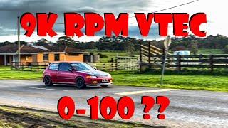 Testing 0-100 & 1/4 Mile Times In the B16 Eg Civic Hatch