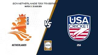 Match 3 - NED vs USA | Highlights | ECN Netherlands Tri-Series, 2024 | 25 Aug 2024 | ECN24.062