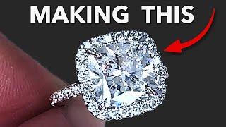 3 Carat Cushion Cut Engagement Ring with WOW Factor!