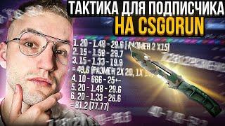 КАК ПОДНЯТЬ НОЖ ПО ТАКТИКЕ на CSGORUN?! Тактика #1 для подписчика на КС ГО РАН!