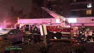 FIREFIGHTERS ON-SCENE OF A 2-ALARM INTENTIONALLY SET FIRE AT LINDEN TOWERS