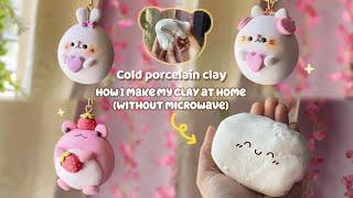 How I make DIY Air Dry CLAY at home (without microwave) Homemade cold porcelain clay