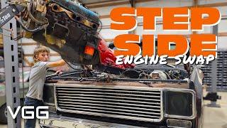 Engine Swap! Father & Son Budget Squarebody Truck Build -  Part 1