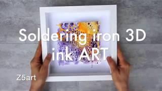 Intro3 for Online Tutorial - Soldering iron 3D Alcohol Ink Art. Melting yupo paper.