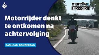 Motorrijder neemt GROTE RISICO's bij achtervolging | DASHCAM DONDERDAG   #politie