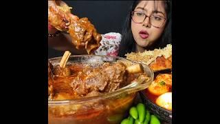 ASMR: EATING SPICY MUTTON CURRY BASMATI RICE || #shorts #mukbangn#asmreating #mukbangasmr #asmr