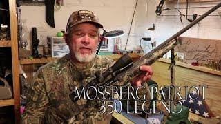 Mossberg Patriot 350 Legend, straight wall cartridge for Mid-West deer hunting.