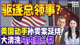 美国动手！逮捕“中国代理人” 孙雯案延烧 中国驻纽约总领事被驱逐？| 乌克兰内阁分裂 高层大洗牌 外长库列巴辞职《33视界观》新西兰33中文台