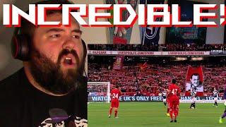 American Singer reaction to Liverpool F.C. & 95,000 Australian fans sing "You'll Never Walk Alone"