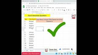 Ms Excel Tricks And Tips | #short #shorts  | How To Count Unique Value In Excel #excel #Pawan4tech