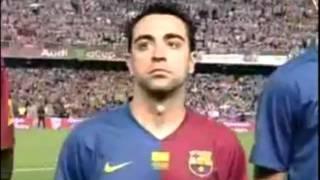 Barça and Athletic supporters against Spanish anthem