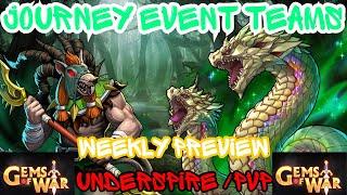 Journey Event Teams H/M/L weekly Preview UNDERSPIRE PVP | Gems of War Live 6/03/2024