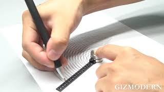 Multi-Function Drawing Tool With Curved Ruler & Protractor For Designers, Artists & Architects