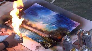 Amazing Spray Paint Art: Fire Technique!