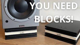 THE BLOCK SPEAKER ISOLATION PLATFORMS FROM UK OUTFIT, ISOSLICE TESTED IN HiFi AND AV CONDITIONS