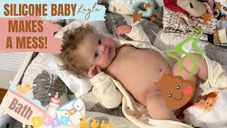 Silicone Baby Doll Feeding  Changing and Bath  | #siliconebaby #reborn #thedollsarentreal