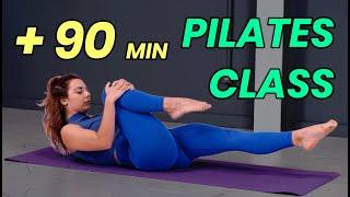 Full PILATES Workout at HOME (+200 Minutes)  Pilates Reformer Workout Full Body Class (All Levels)