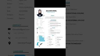 Resume Latest Format Design #resume #typing #job #speedytyping