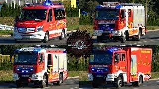  ELW + HLF 20/16 + HLF 20 + GW-G + TLF 16/24 + GW-L + KLF + MTW Feuerwehr Triptis + DRK